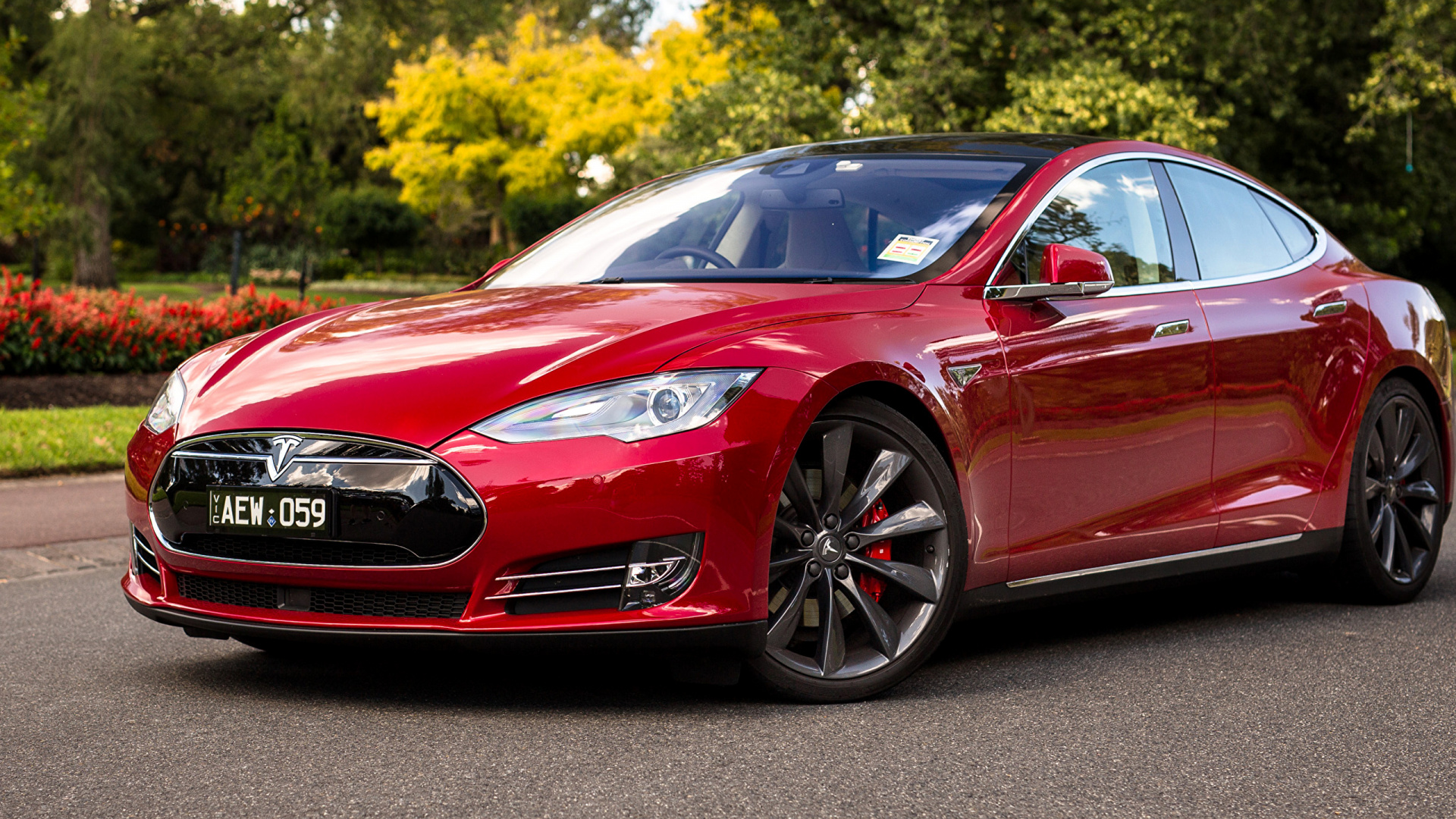 Обои авто, электромобиль, Тесла с Рохо, автомобиль среднего размера, спорткар в разрешении 1920x1080
