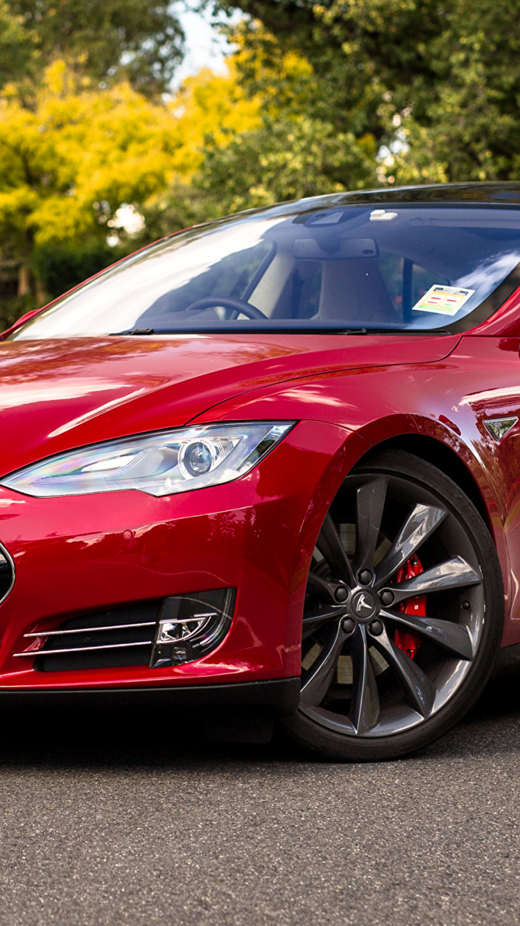 Обои авто, электромобиль, Тесла с Рохо, автомобиль среднего размера, спорткар в разрешении 750x1334