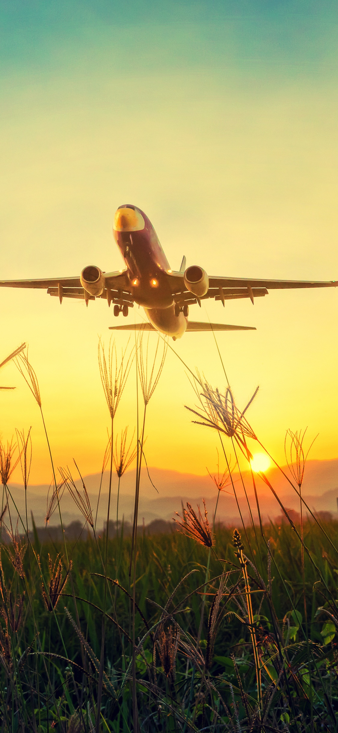 Обои самолет, полет, самолеты, воздушное путешествие, авиация в разрешении 1125x2436