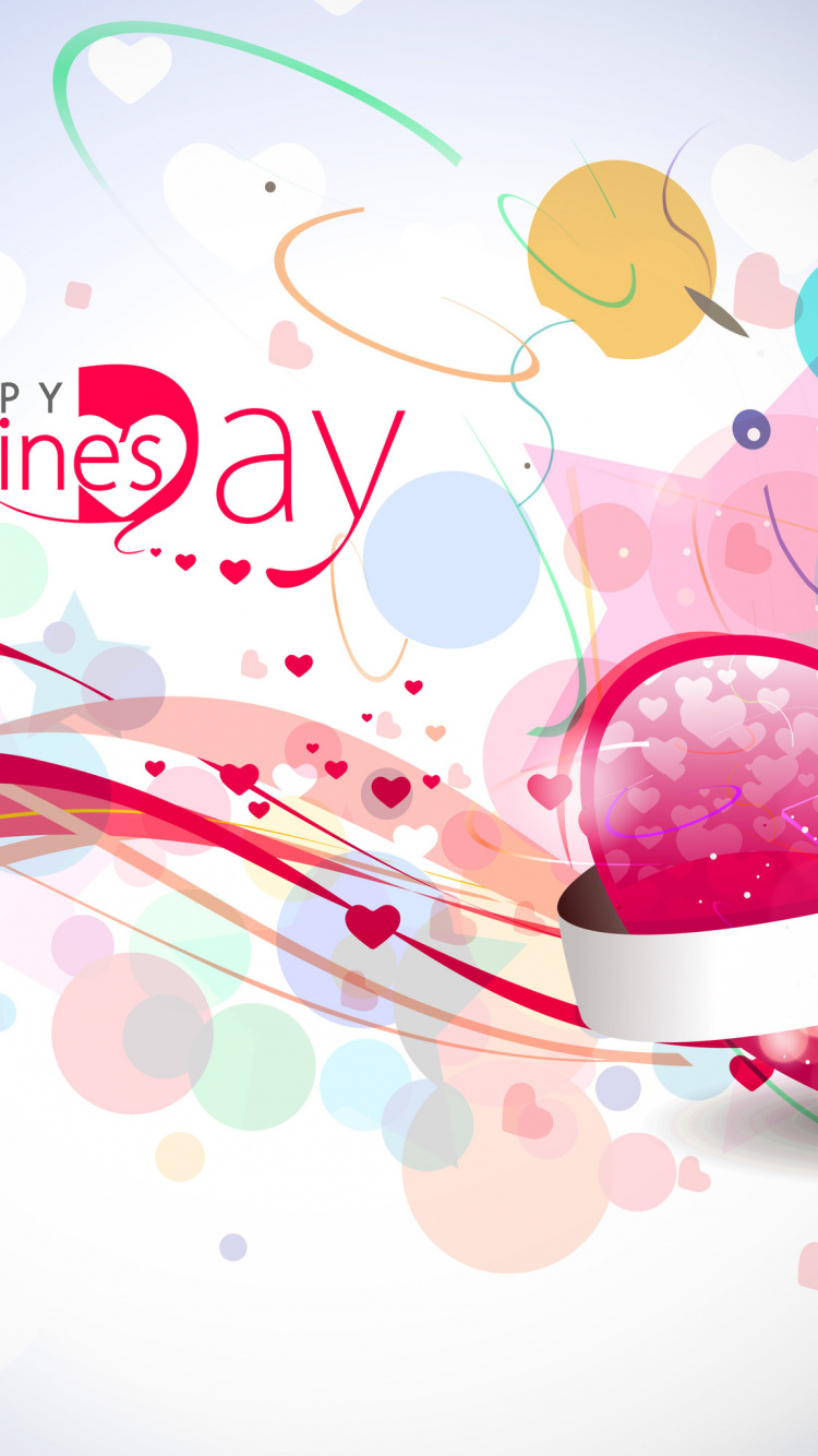 Обои День Святого Валентина, сердце, текст, розовый, графический дизайн в разрешении 750x1334