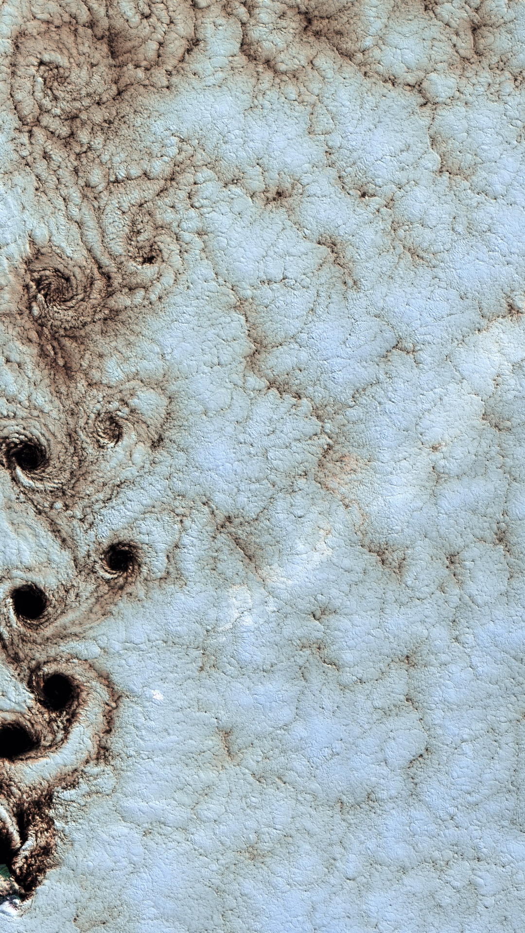 Обои НАСА, Вихрь Krmn улица, земля, вихрь, облако в разрешении 1080x1920