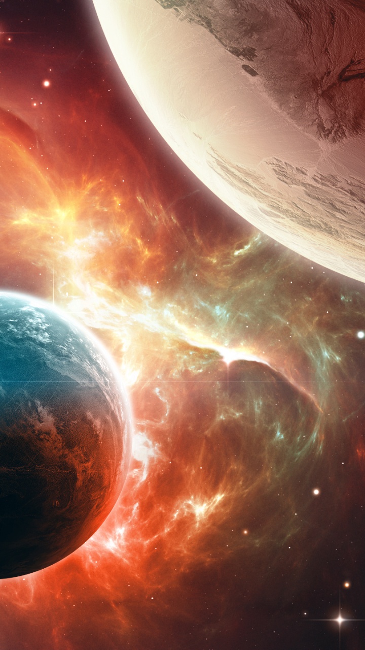 Обои космическое пространство, астрономический объект, космос, планета, атмосфера в разрешении 720x1280