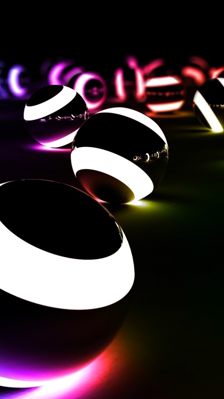 Обои световые шары, свет, бильярдный шар, бассейн, мяч в разрешении 720x1280