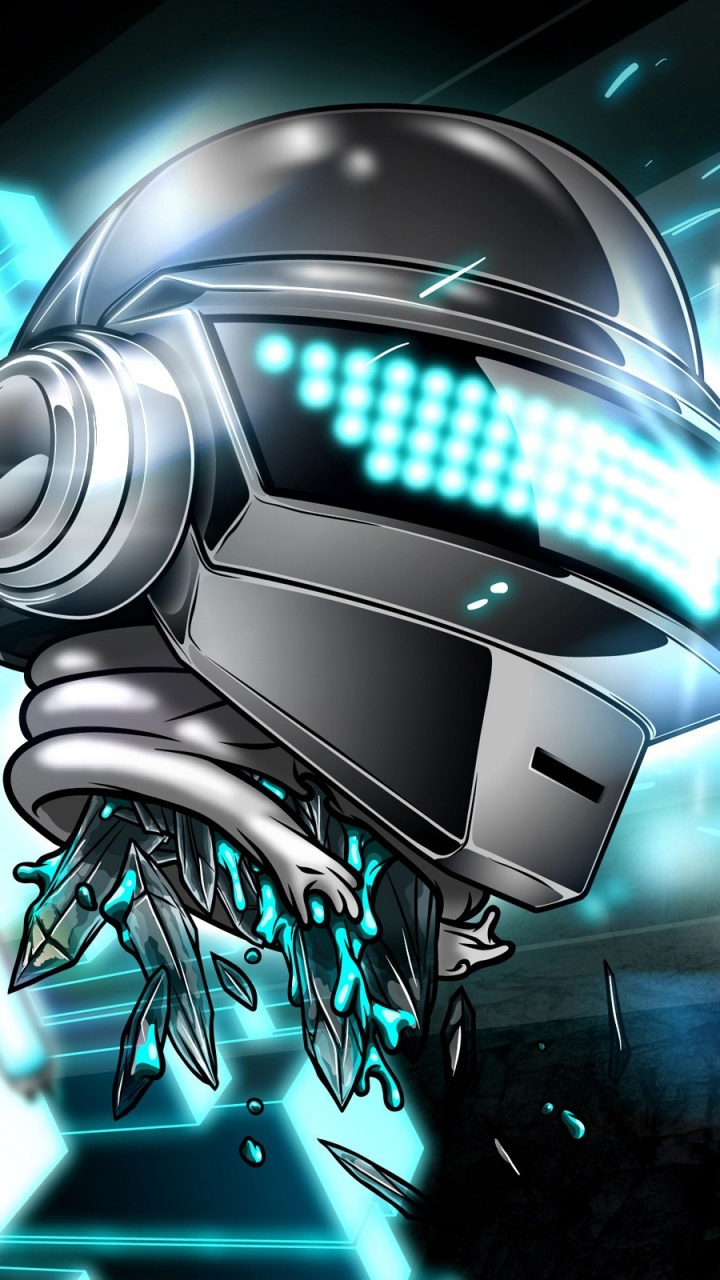 Обои дафт панк, постер, шлем, технологии, робот в разрешении 720x1280