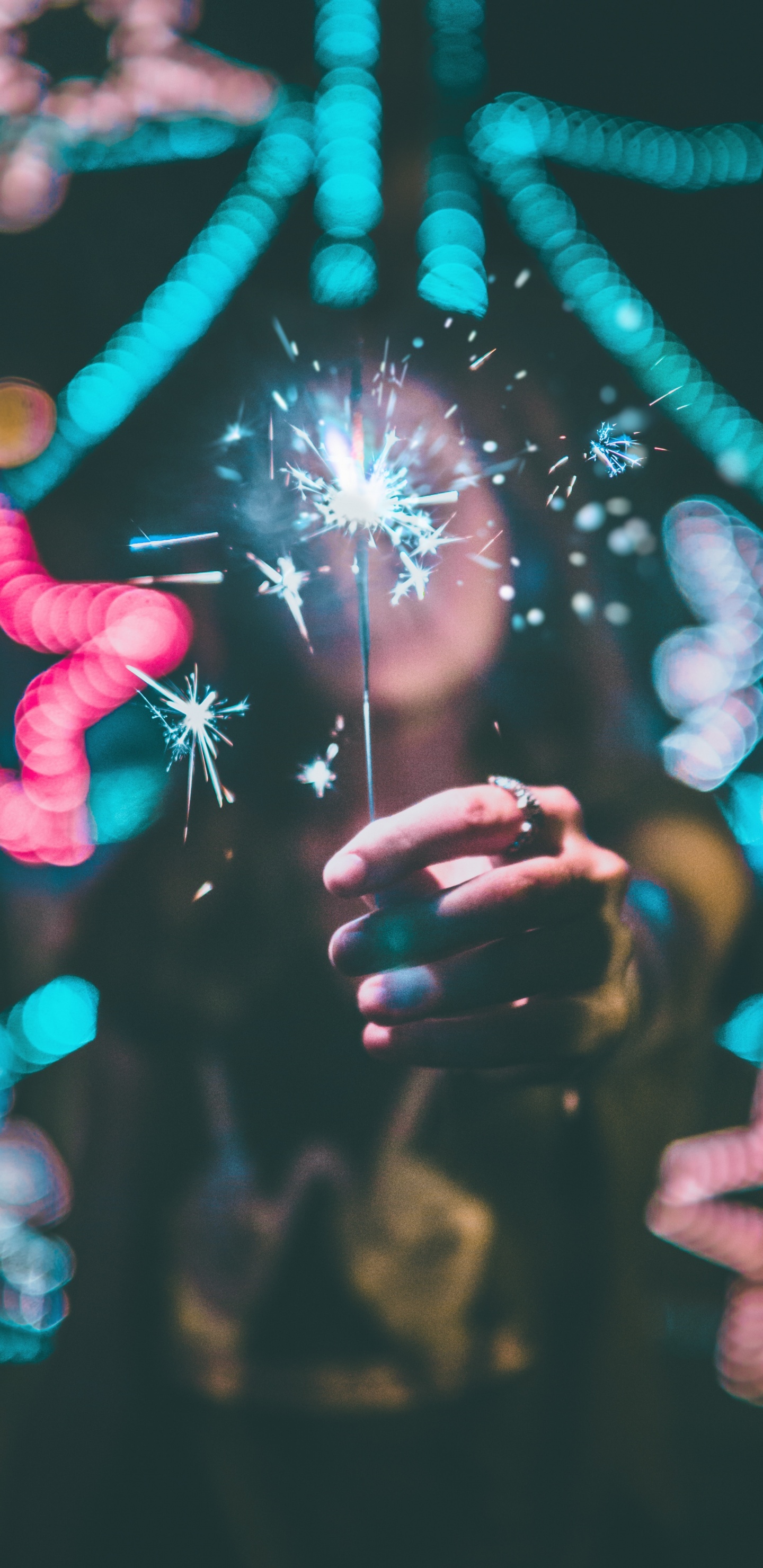 Обои свет, розовый, событие, палец, забава в разрешении 1440x2960