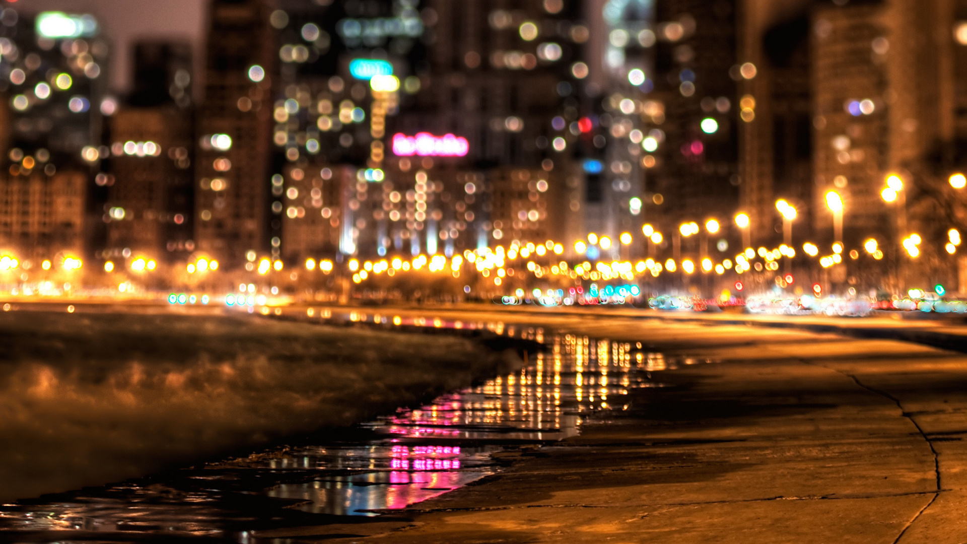 Обои свет, городской пейзаж, метрополия, город, ночь в разрешении 1920x1080