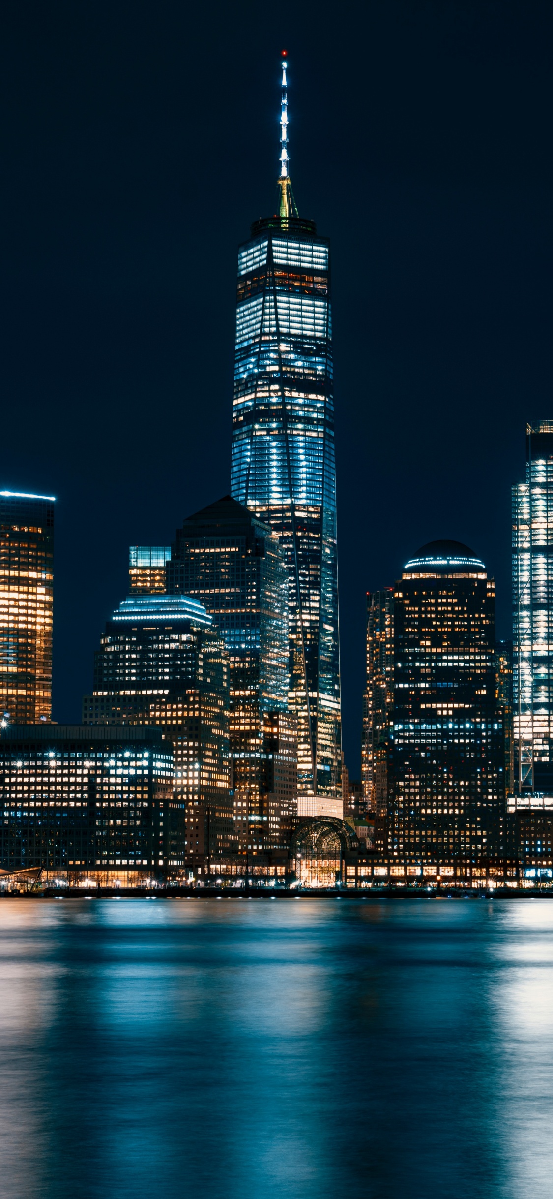 Обои Всемирный торговый центр 1, город, городской пейзаж, линия горизонта, метрополия в разрешении 1125x2436