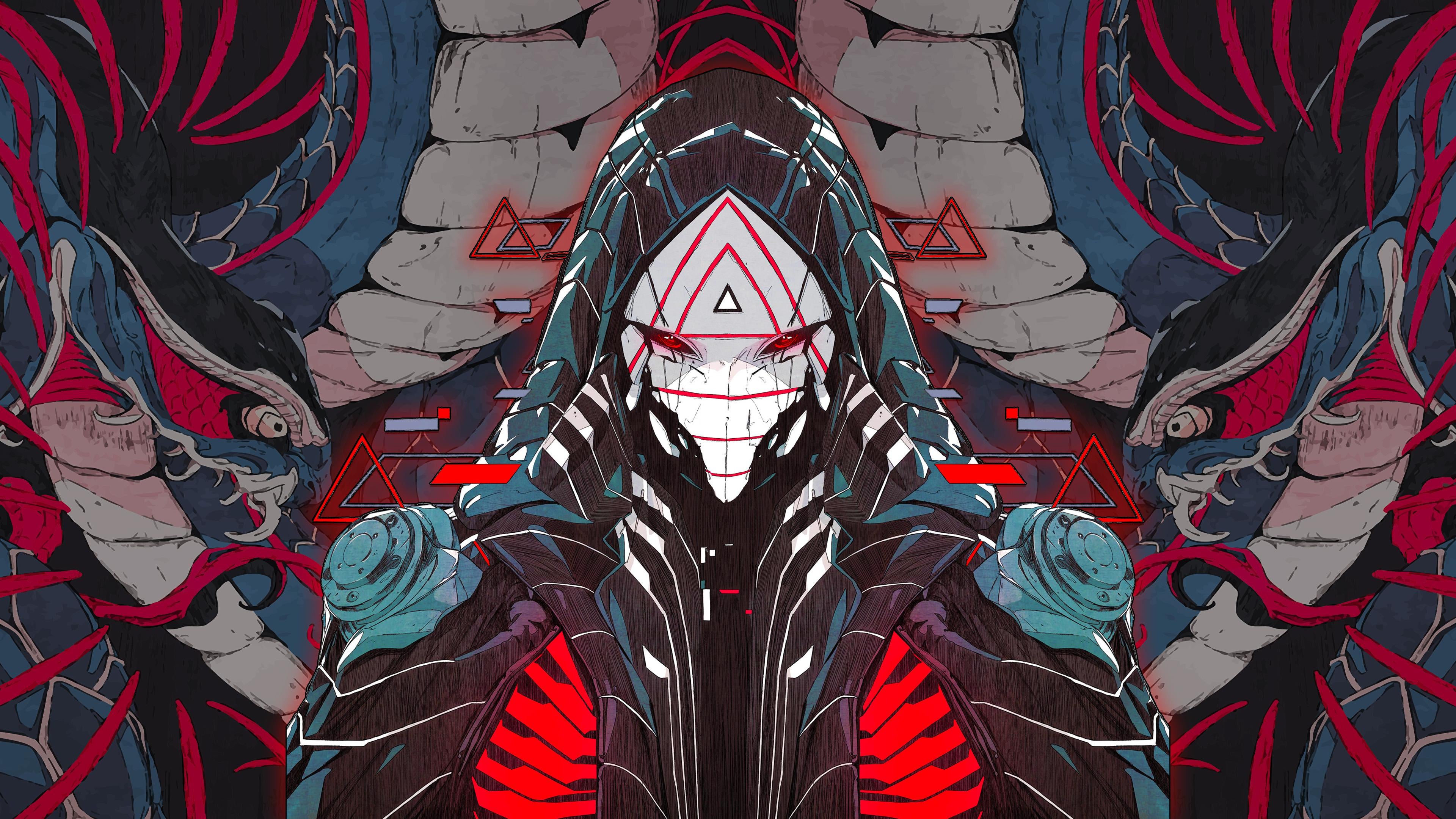 Обои уроборос, микрофон, цифровое искусство, рот, ткань в разрешении 3840x2160