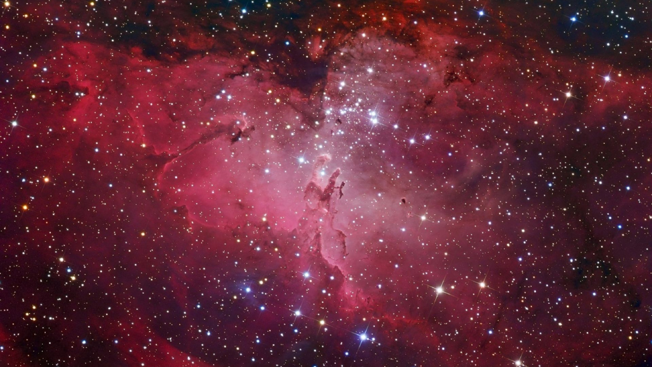 Обои Орел туманность, туманность, звезда, Галактика, живопись в разрешении 1280x720