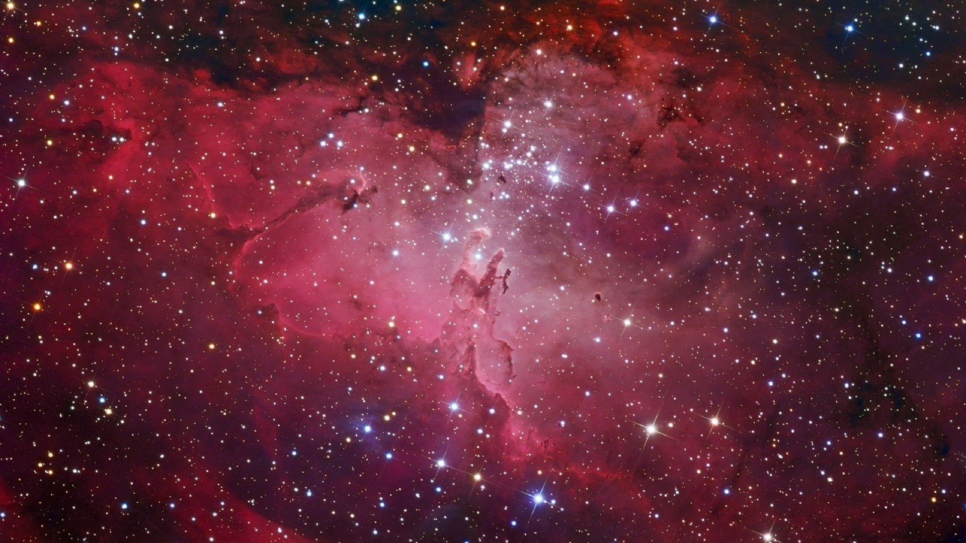 Обои Орел туманность, туманность, звезда, Галактика, живопись в разрешении 1920x1080