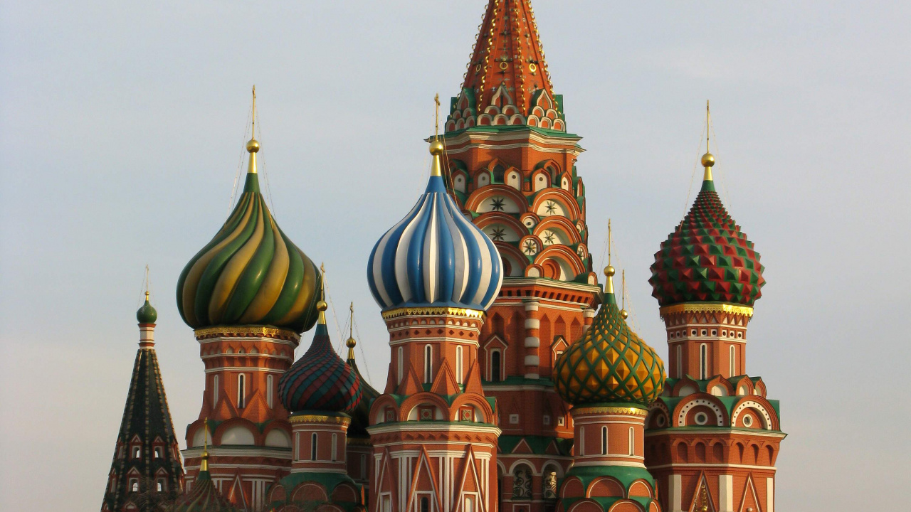 Обои собор Василия Блаженного, Красная площадь, собор, ориентир, место поклонения в разрешении 1280x720