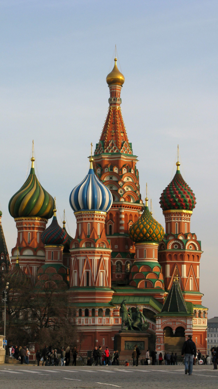 Обои собор Василия Блаженного, Красная площадь, собор, ориентир, место поклонения в разрешении 750x1334
