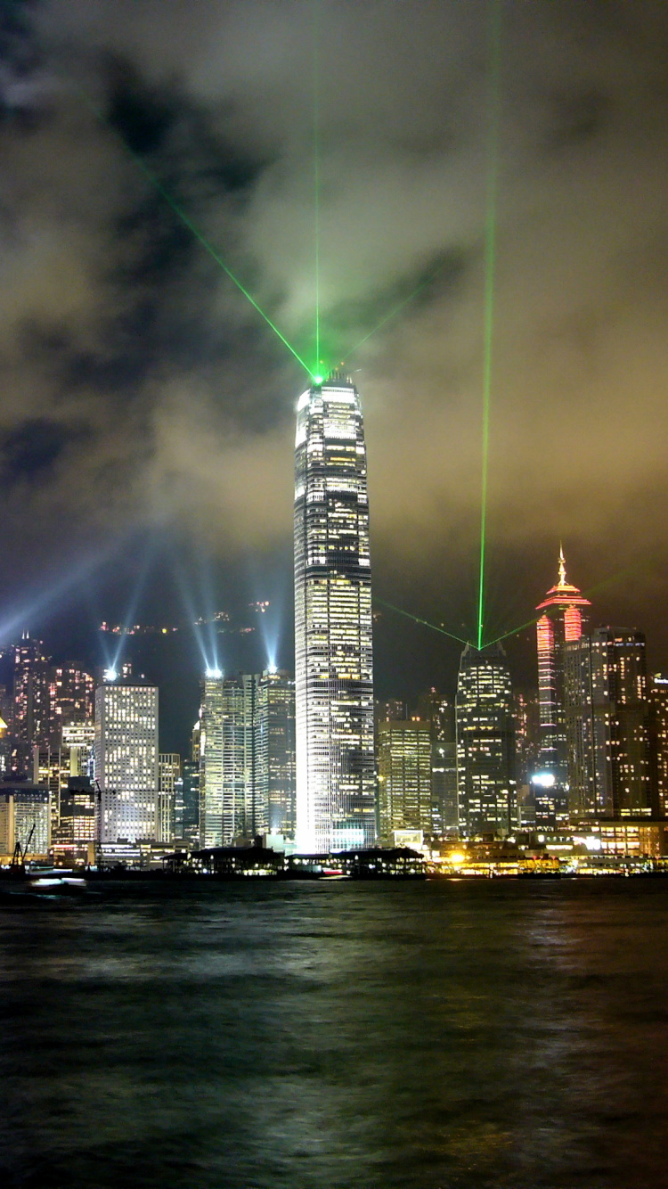 Обои Гавань Виктория, Гонконг, городской пейзаж, город, метрополия в разрешении 750x1334