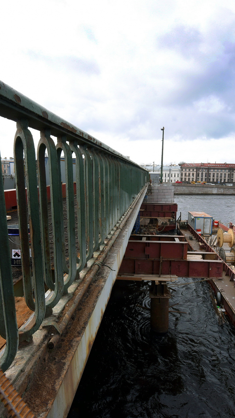 Обои перевозка воды, мост, док, паром, транспорт в разрешении 750x1334