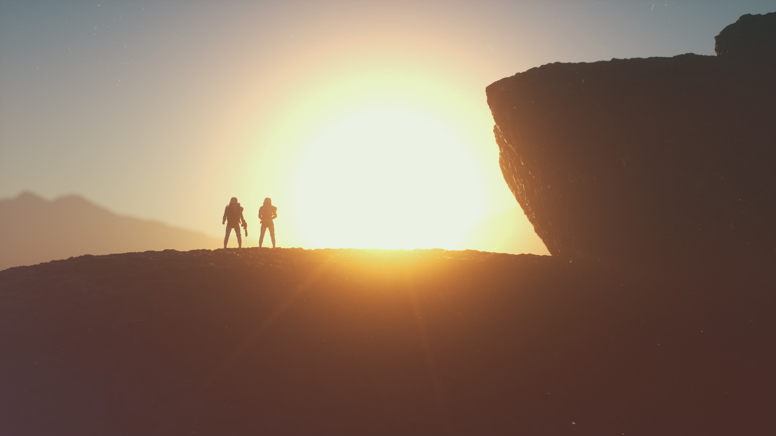 Обои солнце, штурмовик, звездные войны, экорегион, закат в разрешении 2560x1440