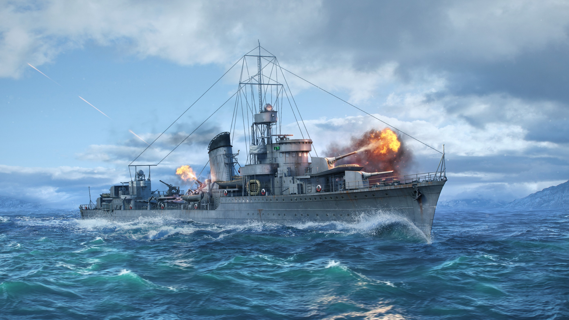 Обои мир боевых кораблей, разрушитель, военный корабль, лодка, корабль в разрешении 1920x1080