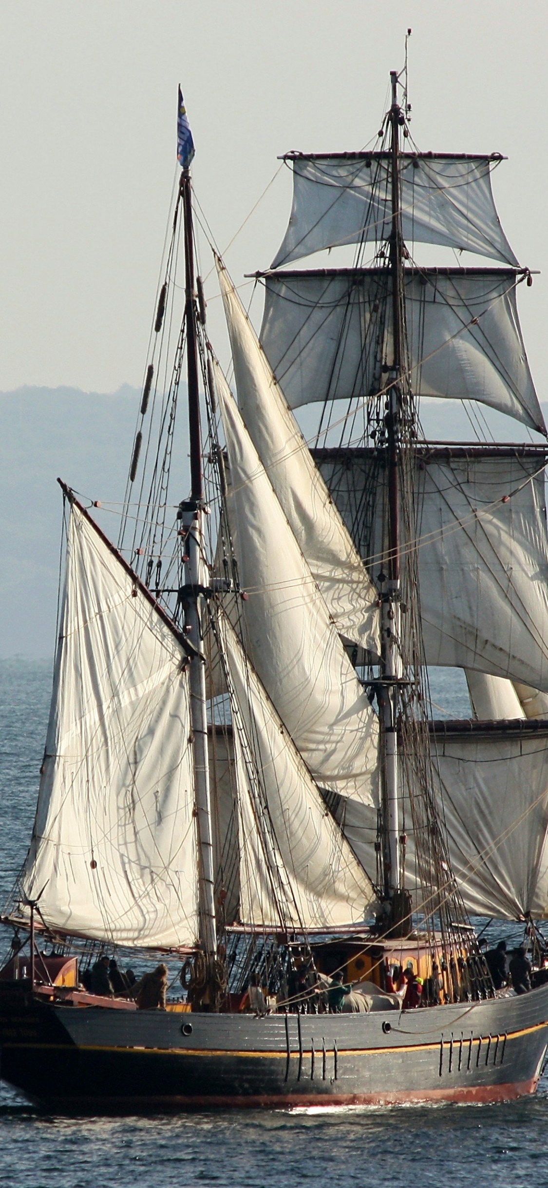 Обои парусник, Бригантина, высокий корабль, баркентины, лодка в разрешении 1125x2436