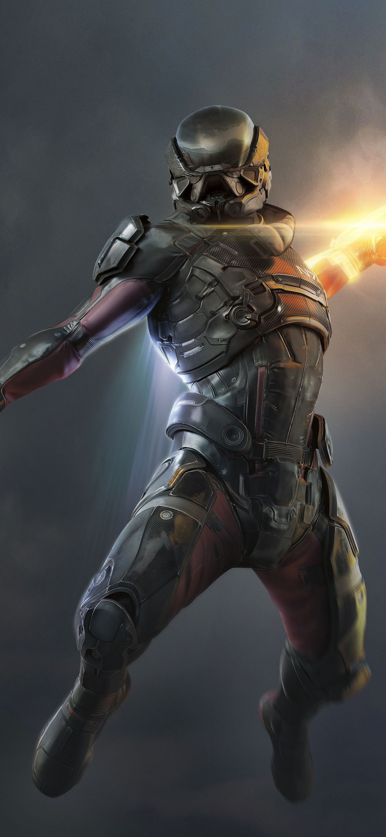 Обои масс эффект Андромеда, electronic arts, playstation 4, темнота, гаррус вакариан в разрешении 1242x2688