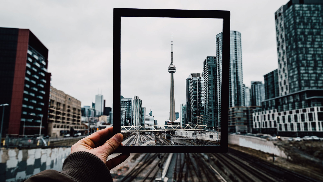 Обои Башня CN, вышка, городской район, город, метрополия в разрешении 1280x720