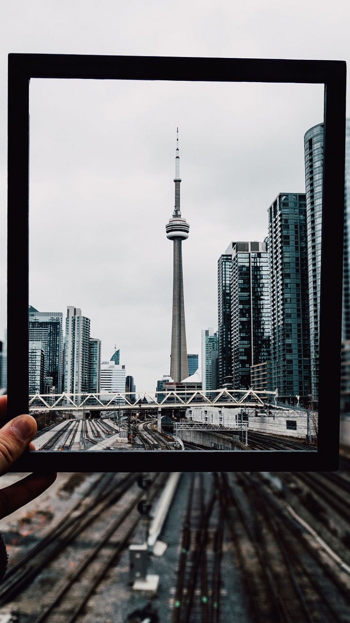 Обои Башня CN, вышка, городской район, город, метрополия в разрешении 720x1280