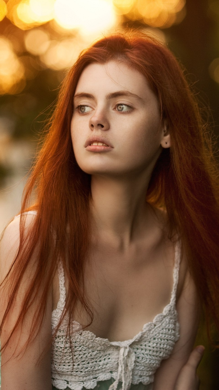Обои рыжие волосы, волосы, Люди в природе, лицо, красота в разрешении 750x1334