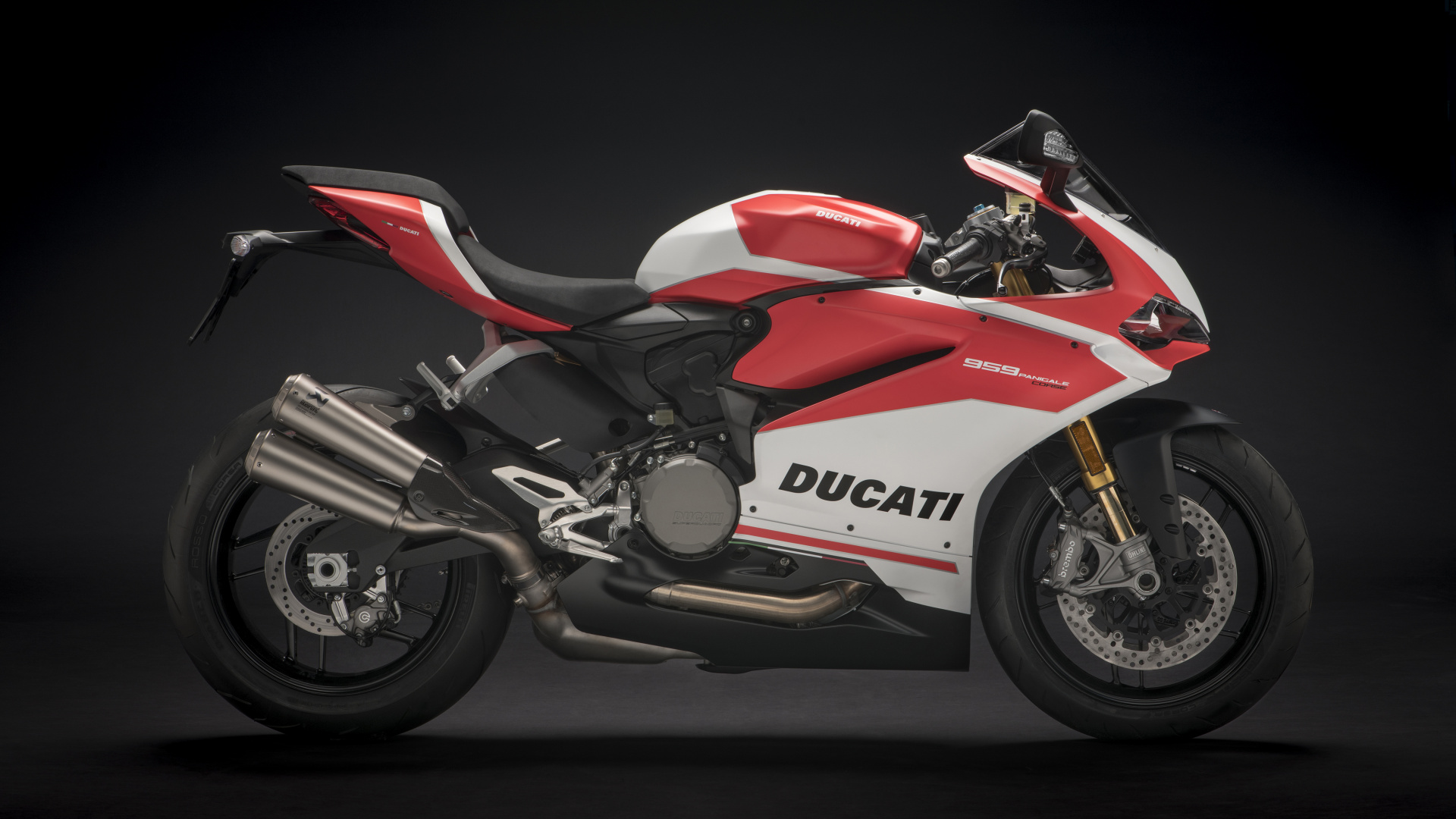 Обои Дукати 959 Панигале Корс, Дукати 2018 959 Панигале Корс, ducati, мотоцикл, Дукати Панигале В4 в разрешении 1920x1080
