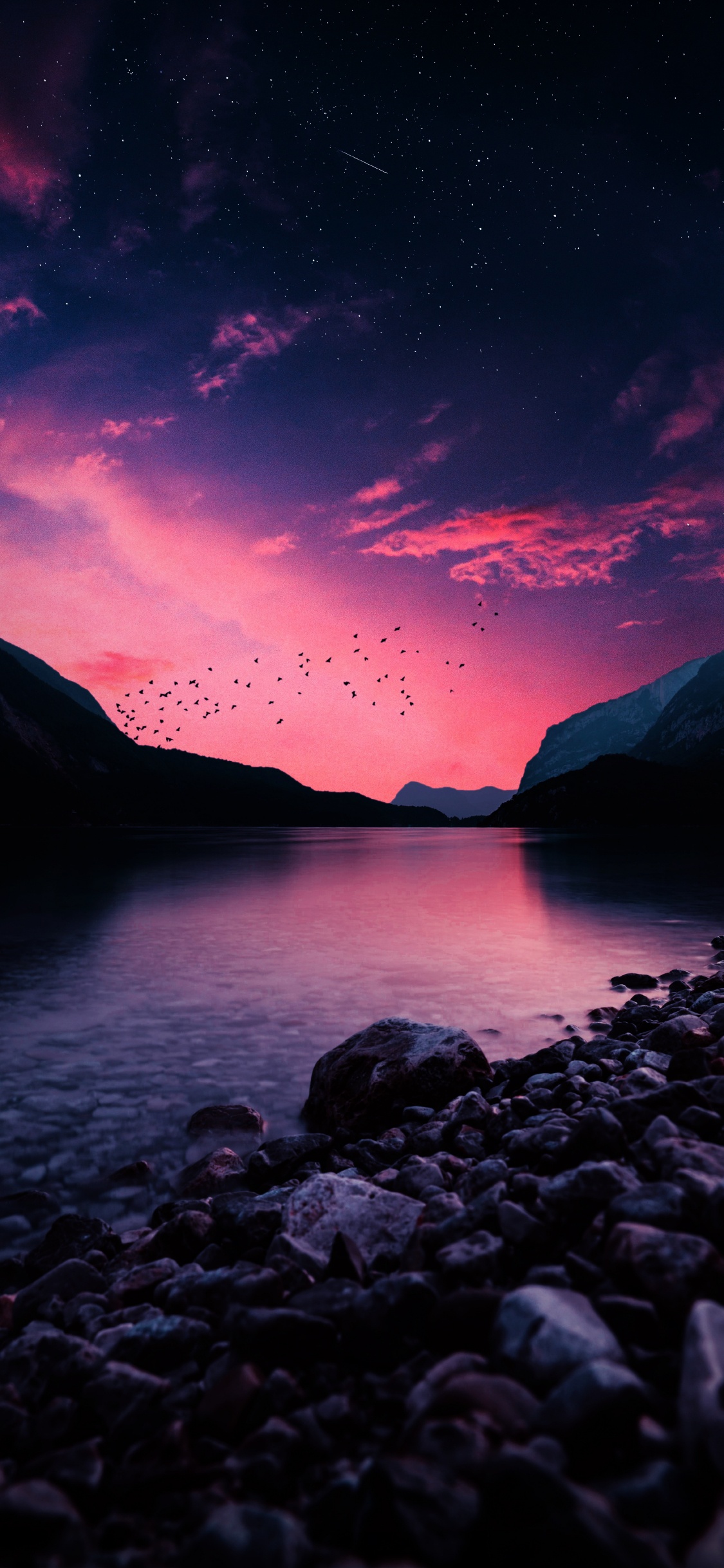 Обои золотой час, вода, облако, атмосфера, гидроресурсы в разрешении 1125x2436