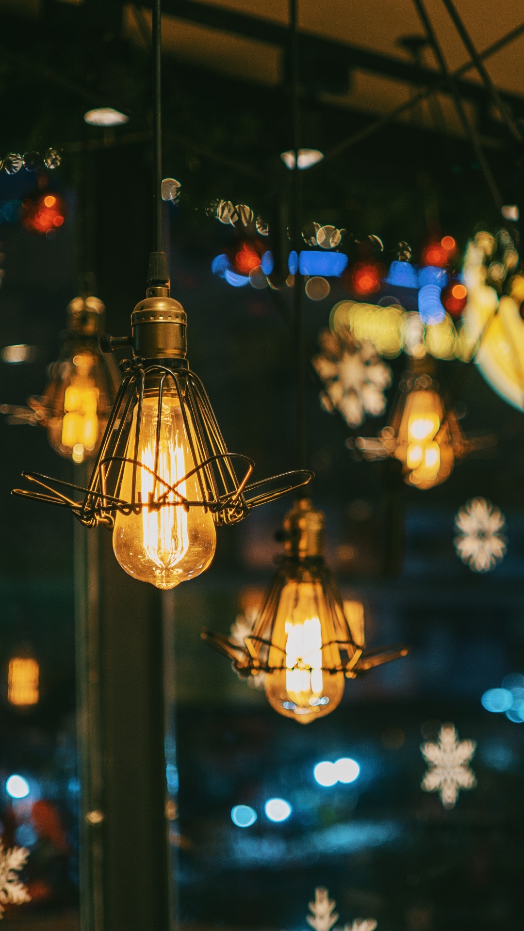 Обои освещение, свет, фонарь, ночь, дерево в разрешении 1080x1920