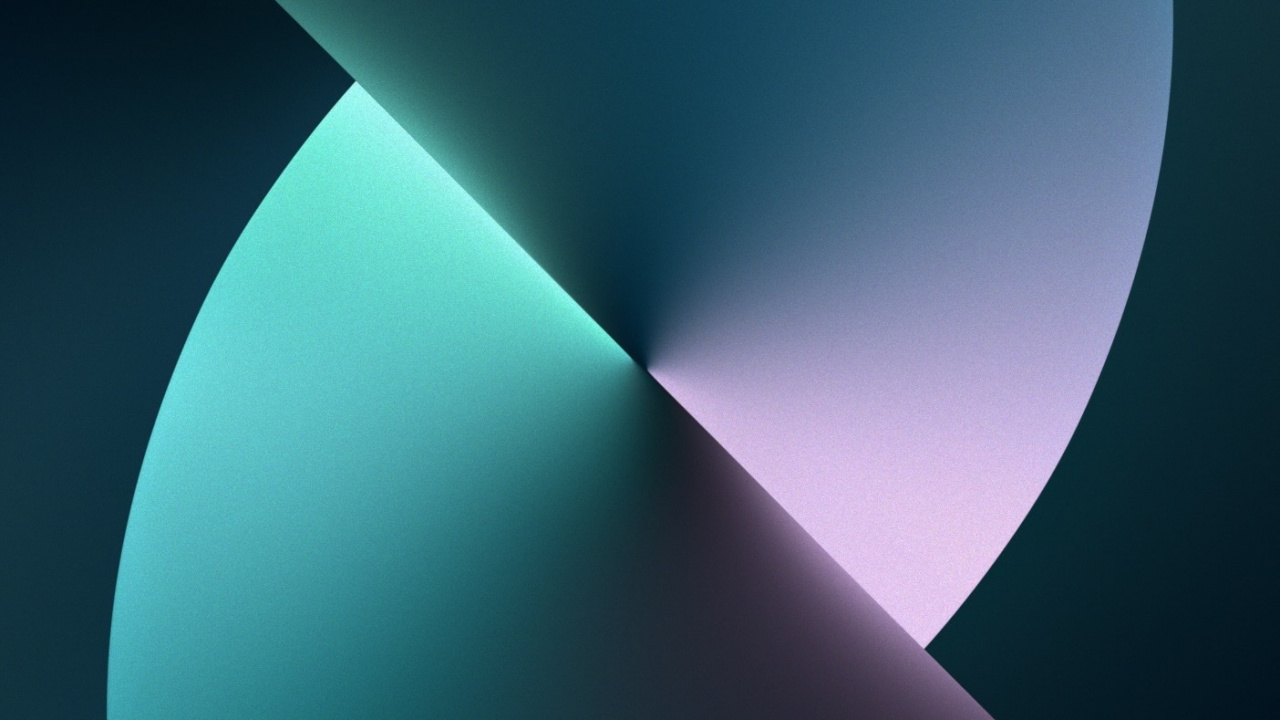 Обои iOS 15, яблоко, смартфон, лазурный, Аква в разрешении 1280x720