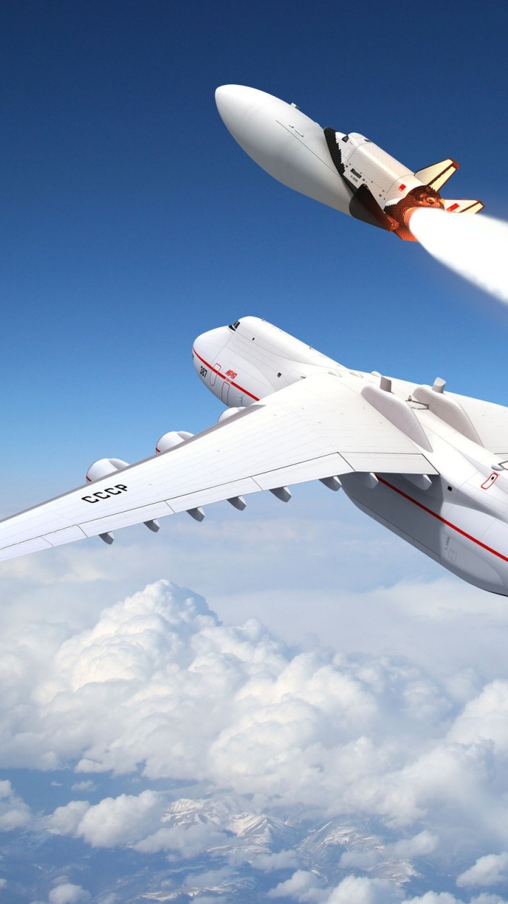 Обои аэрокосмическая техника, полет, ВВС, космоплан, авиалайнер в разрешении 720x1280