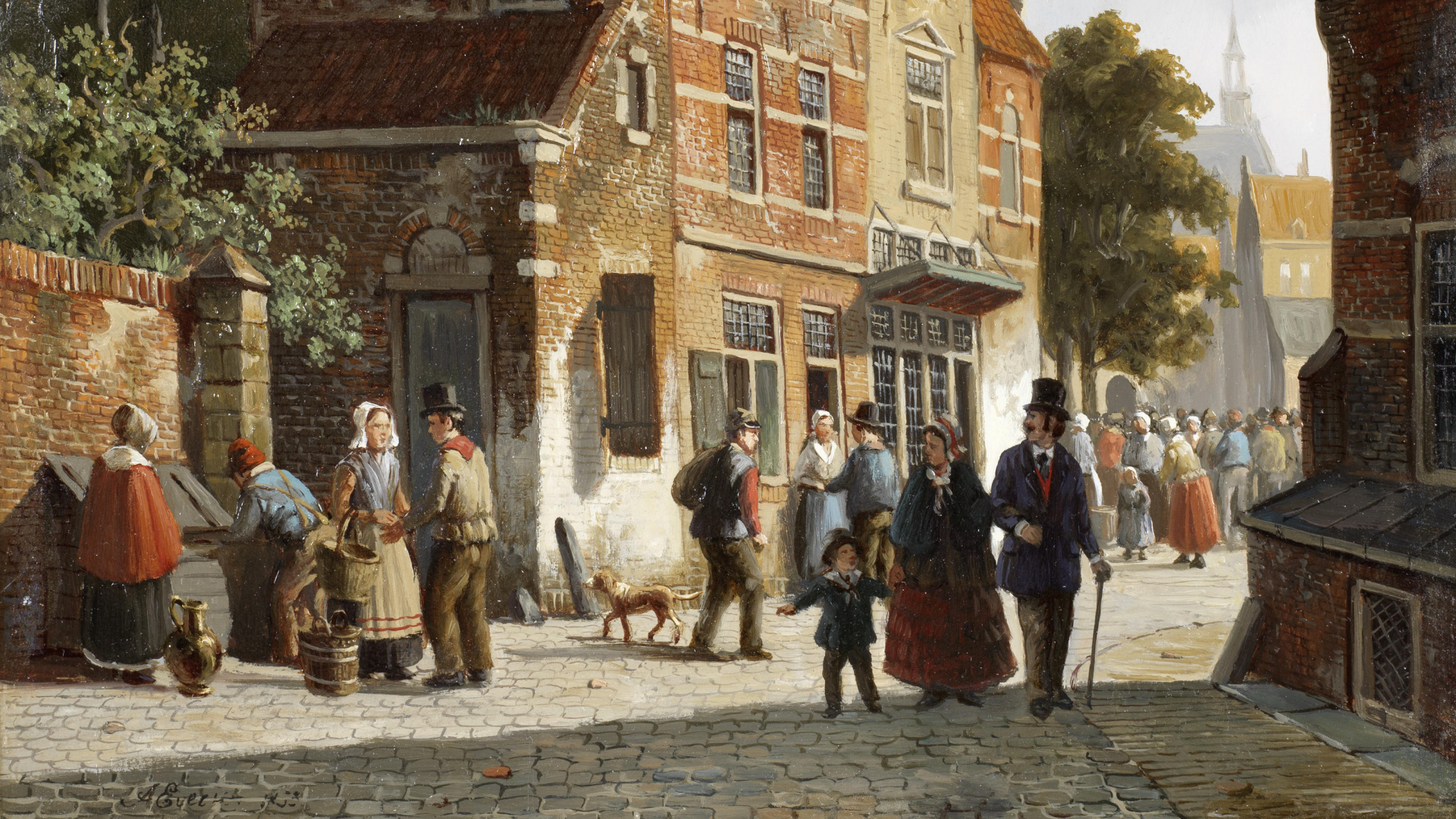 Обои живопись, Амстердам, арт, артист, городок в разрешении 1920x1080