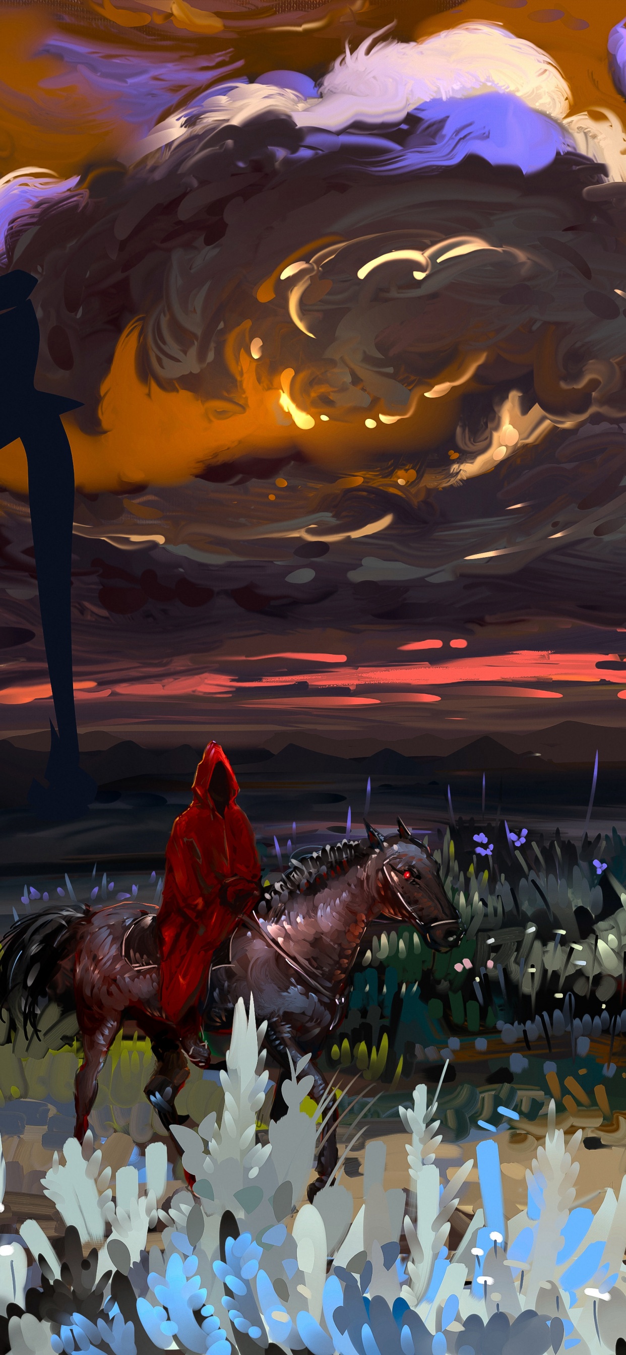 Обои арт, живопись, акварельные краски, иллюстрация, мир в разрешении 1242x2688