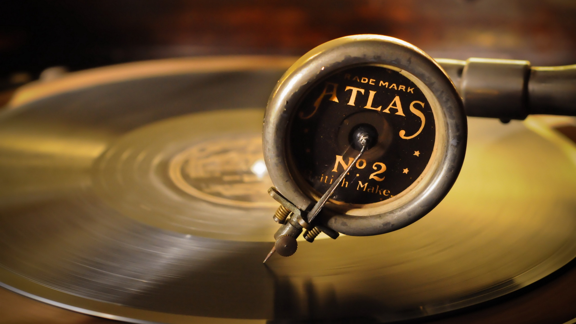 Обои граммофонная пластинка, фонограф, крупный план, музыка, изобретение в разрешении 1920x1080