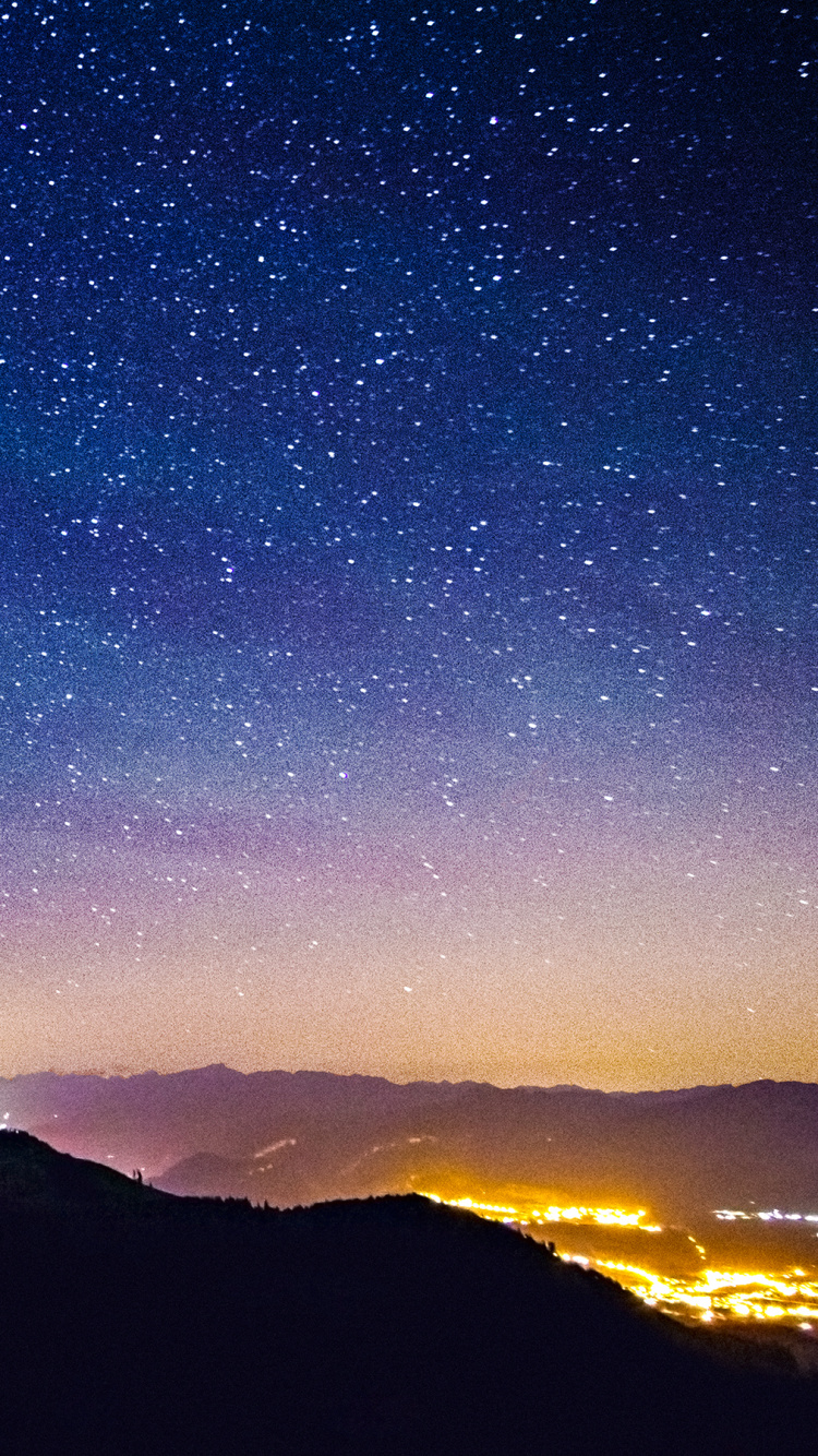 Обои Млечный Путь, звезда, Галактика, горный рельеф, гора в разрешении 750x1334