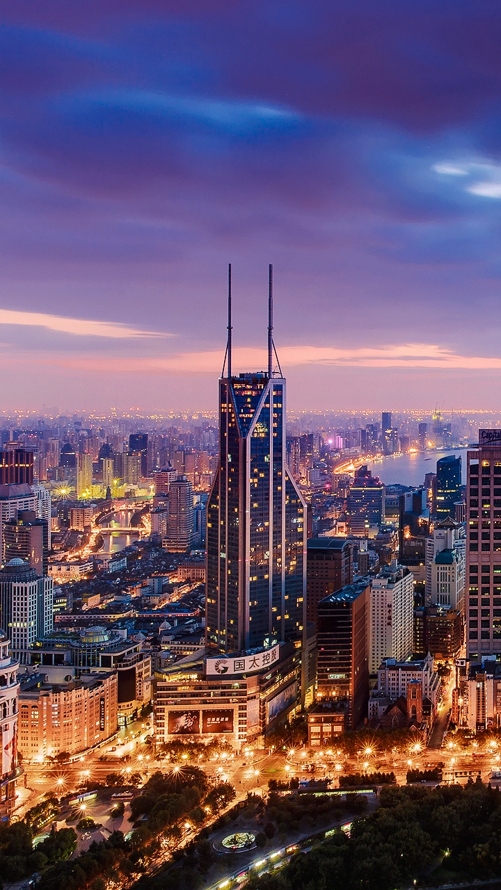 Обои Шанхайская Башня, город, городской пейзаж, городской район, метрополия в разрешении 720x1280