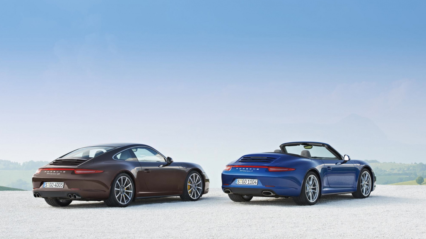 Обои Порше каррера, Порше, спорткар, Порше 911 Каррера 4 2013, Кабриолет в разрешении 1366x768