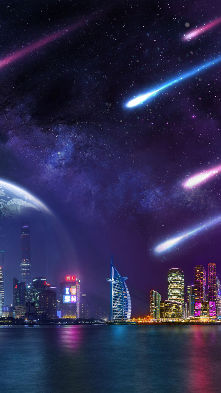 Обои здание, атмосфера, небоскреб, мир, свет в разрешении 750x1334