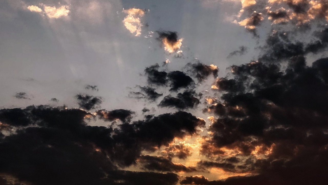 Обои облако, атмосфера, послесвечение, Оранжевый цвет, природный ландшафт в разрешении 1280x720