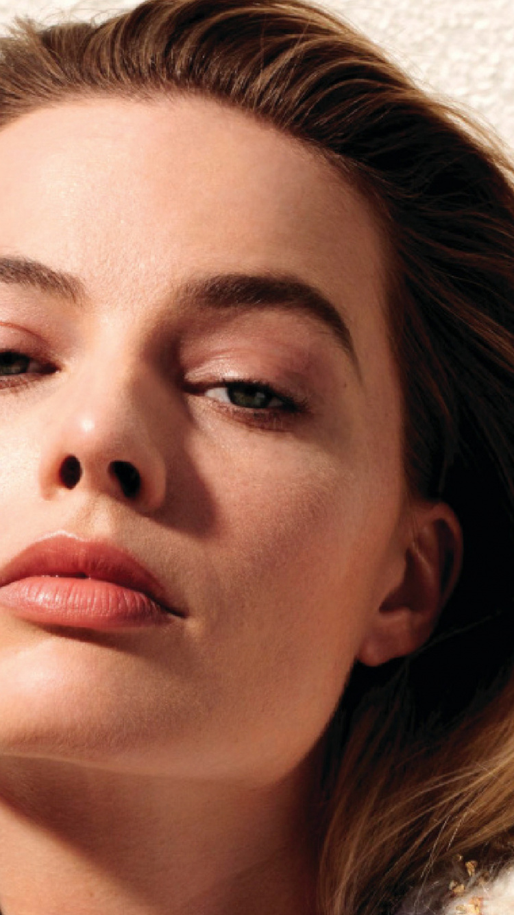 Обои кожа, знаменитость, щека, бровь, Марго Робби в разрешении 750x1334