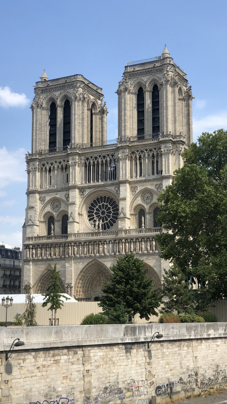 Обои НотрДам де Пари, Cathdrale Нотр-Дам-де-Пари, Пон-Нотр-Дам, Пон-о Изменение, маленький мост в разрешении 750x1334