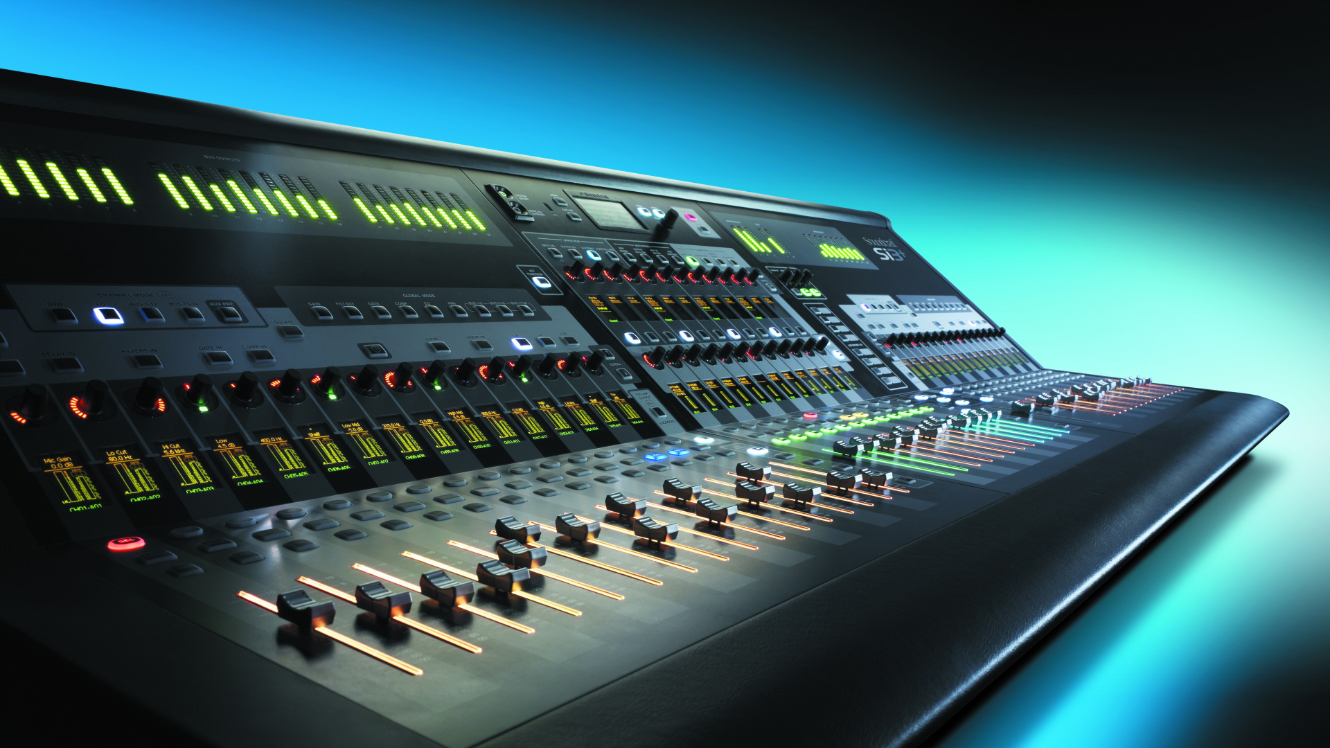 Обои микшерный пульт, студия звукозаписи, звуковое оборудование, технологии, электронный инструмент в разрешении 1920x1080