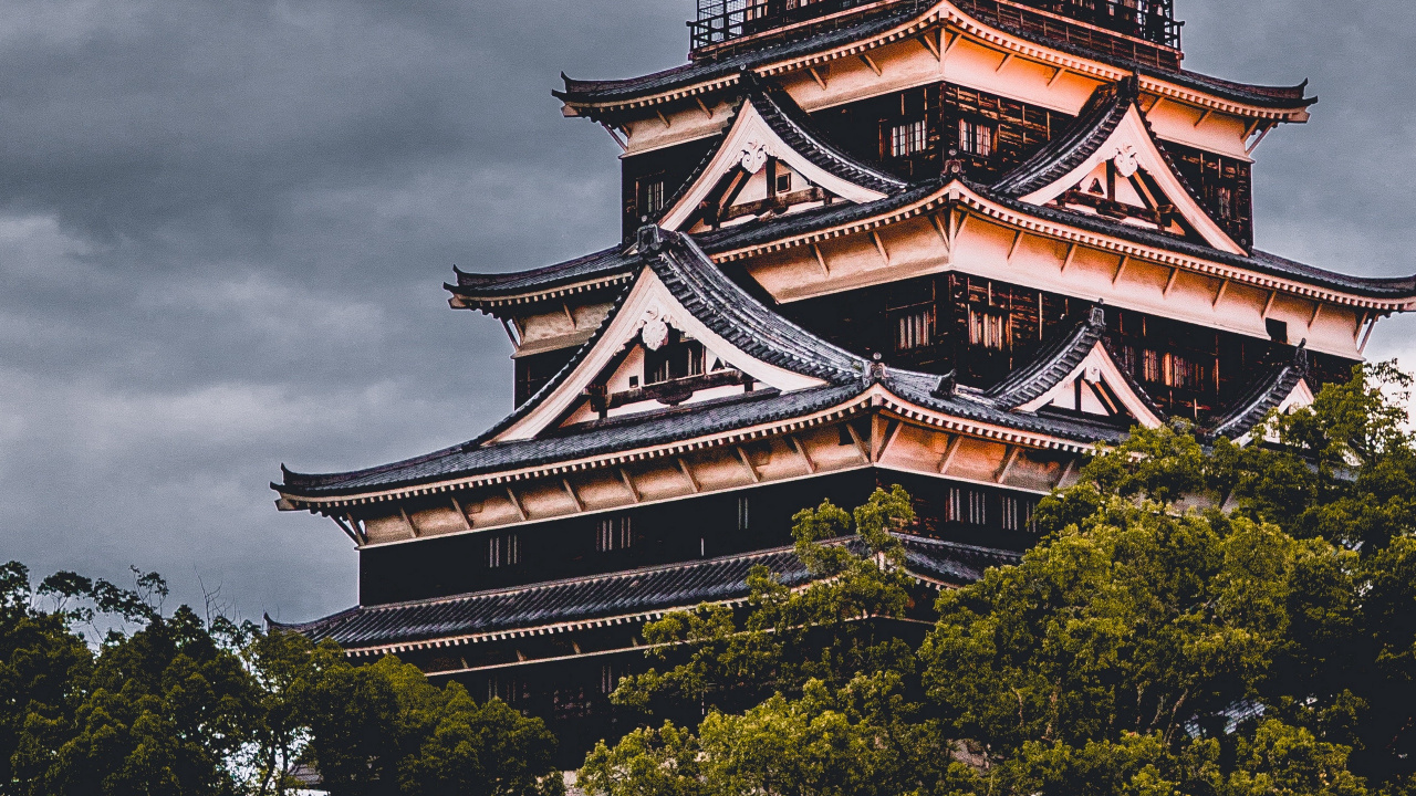 Обои Замок Хиросима, замок, Японский замок, Замок Химэдзи, китайская архитектура в разрешении 1280x720