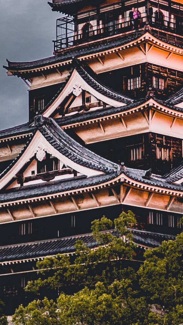 Обои Замок Хиросима, замок, Японский замок, Замок Химэдзи, китайская архитектура в разрешении 720x1280