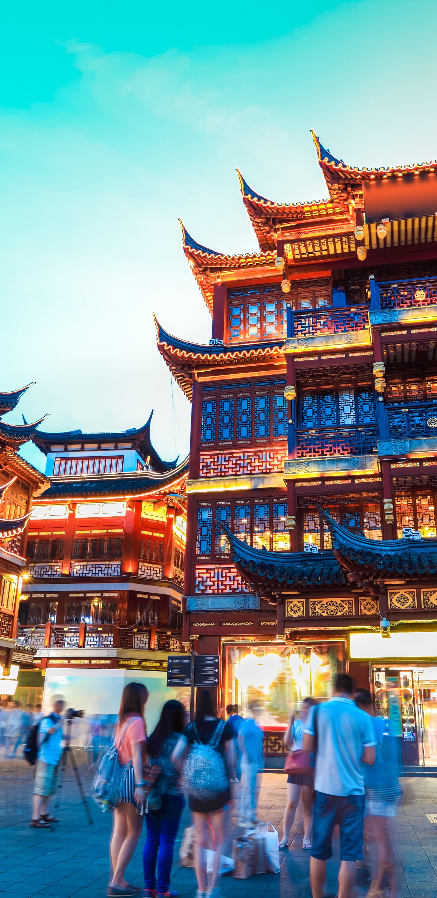Обои Китай тур, путешествие, туризм, китайская архитектура, ориентир в разрешении 1440x2960