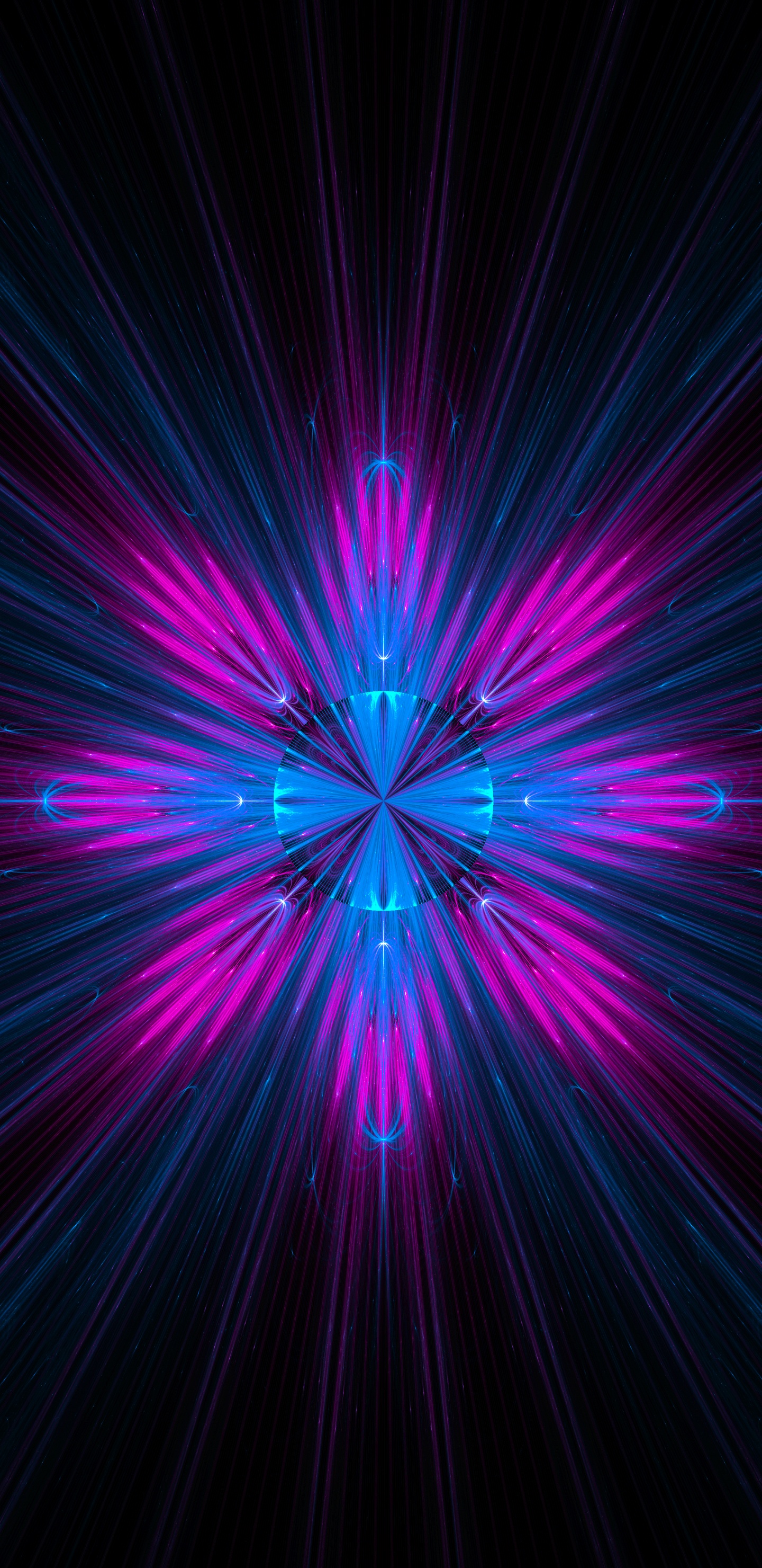 Обои пурпур, аура, электрик, узор, свет в разрешении 1440x2960