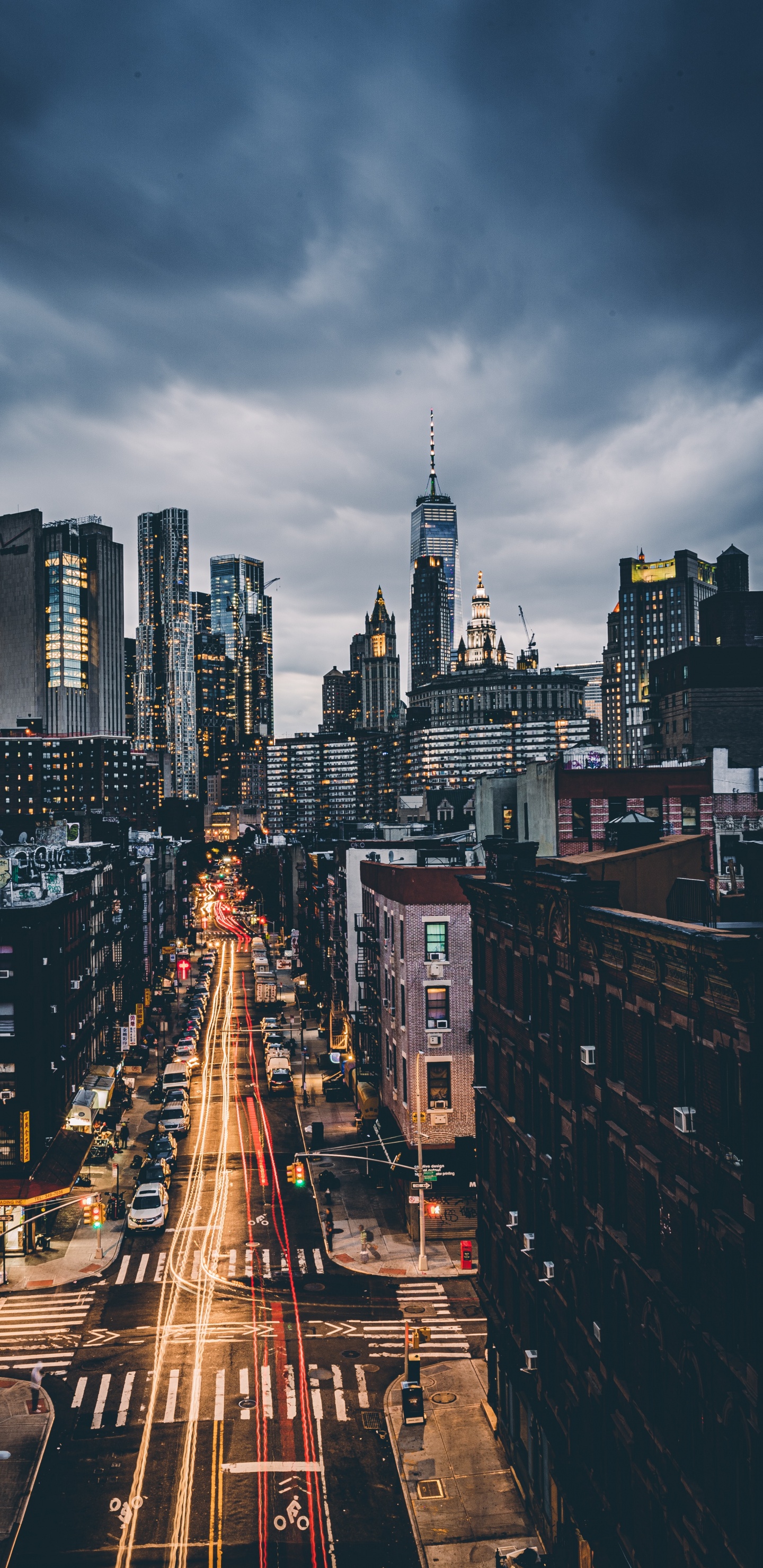 Обои НьюЙорк, город, облако, здание, небоскреб в разрешении 1440x2960