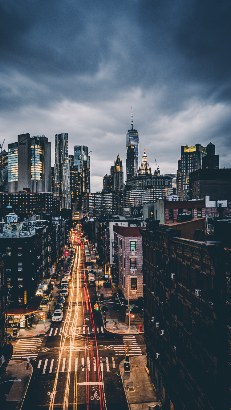 Обои НьюЙорк, город, облако, здание, небоскреб в разрешении 750x1334