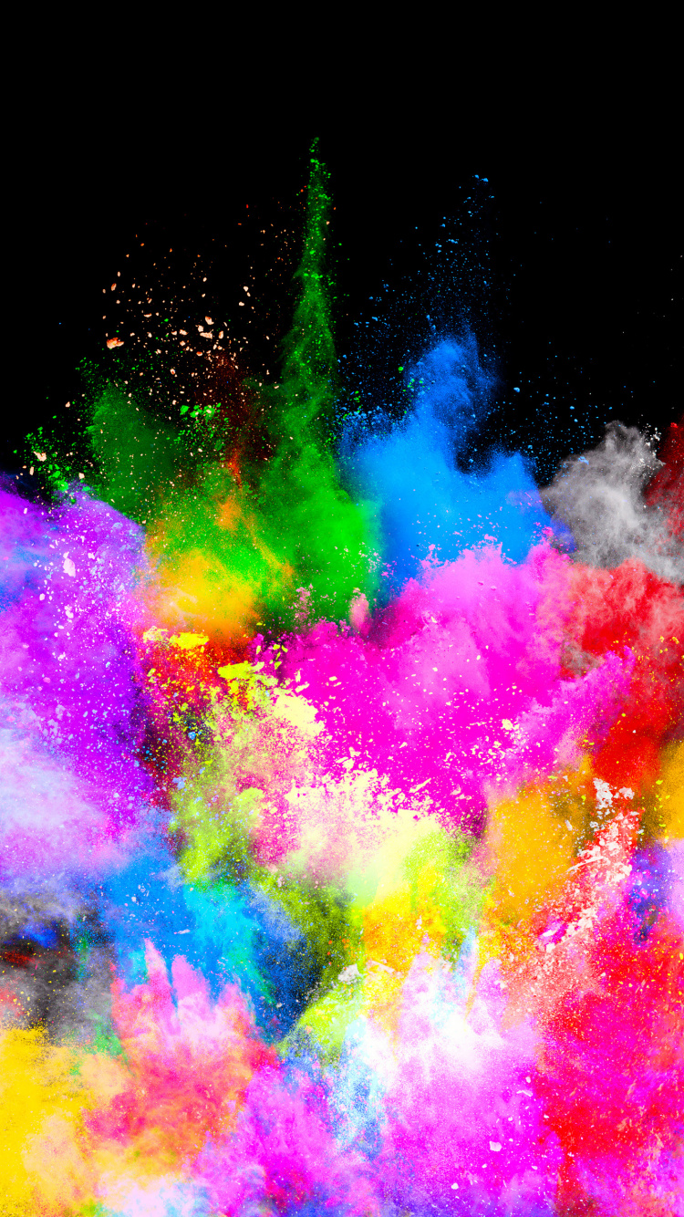 Обои взрыв пыли, абстрактное искусство, пыль, абстракция, иллюстрация в разрешении 750x1334