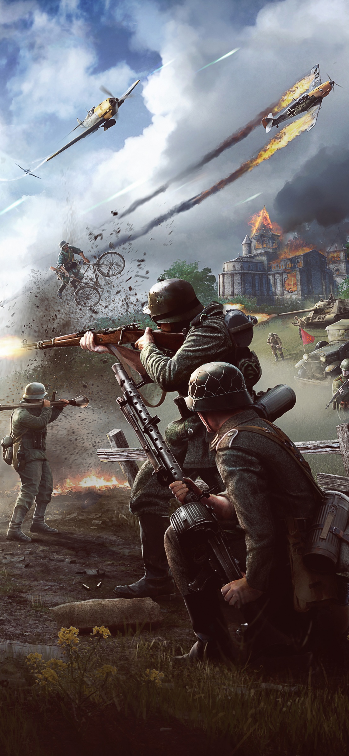 Обои солдат, пехота, облако, шлем, пехотинцы в разрешении 1125x2436