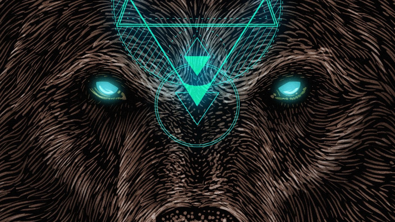 Обои свет, кошачьих, арт, бакенбарды, симметрия в разрешении 1280x720